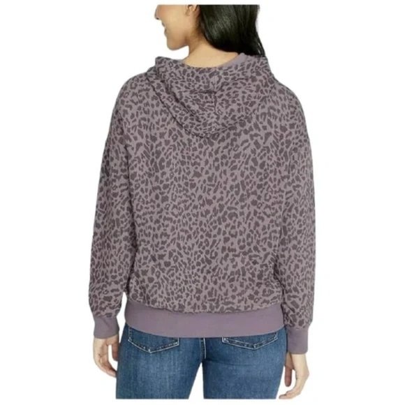 Buffalo David Bitton Leopard Drawstring Hoodie Women's XS Pull-on Sweatshirt NWT - Picture 5 of 9
